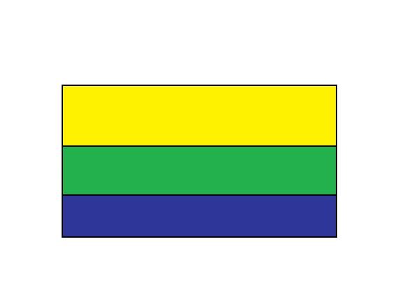 Флаг красно сине желтый на зеленом фоне
