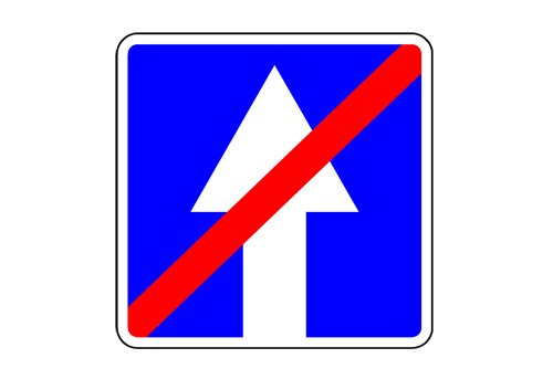 Дорожный знак перечеркнутая стрелка на синем фоне