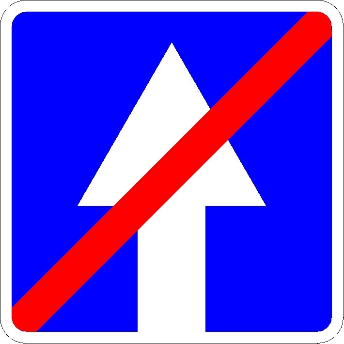 Дорожный знак стрелка вправо на синем фоне