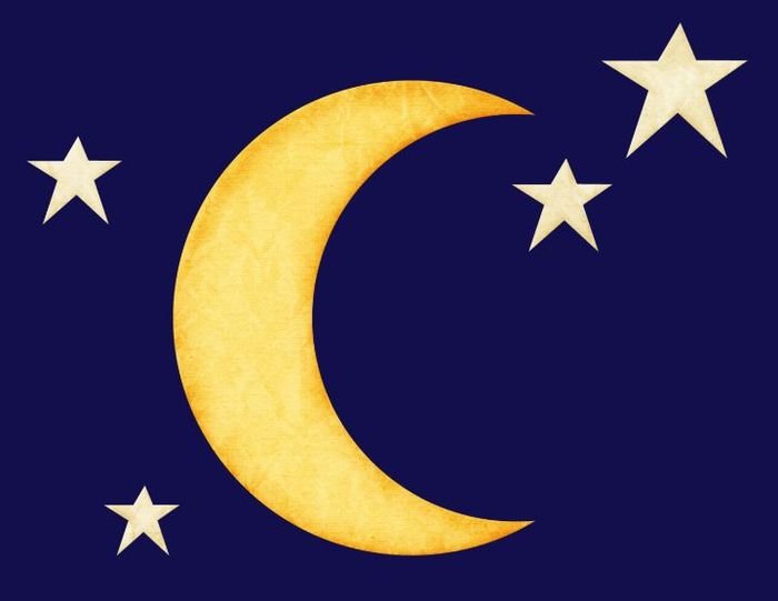Флаг с месяцем и звездой на синем фоне