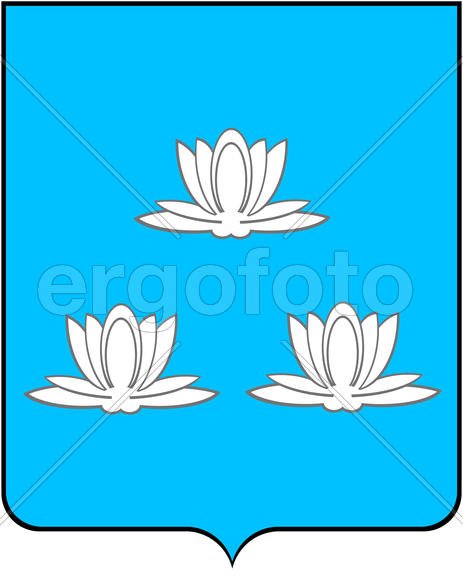 Герб белые лилии на синем фоне