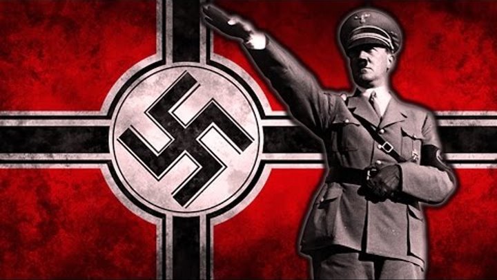 Гитлер на фоне флага