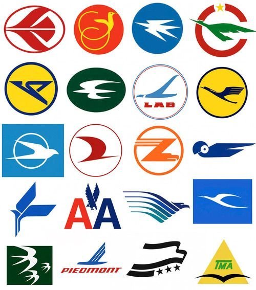 Логотипы авиакомпаний на фоне