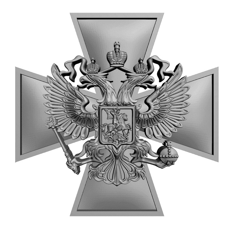 Медаль двуглавый орел на фоне креста
