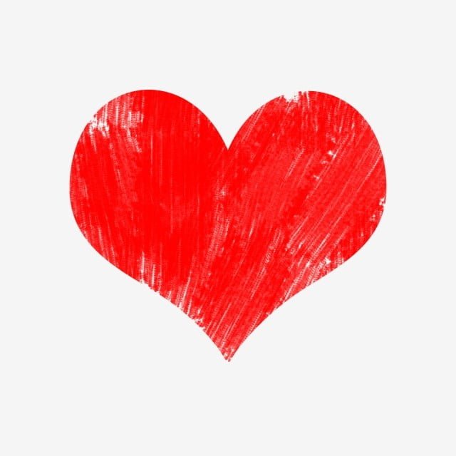 Нарисованное красное сердце на белом фоне