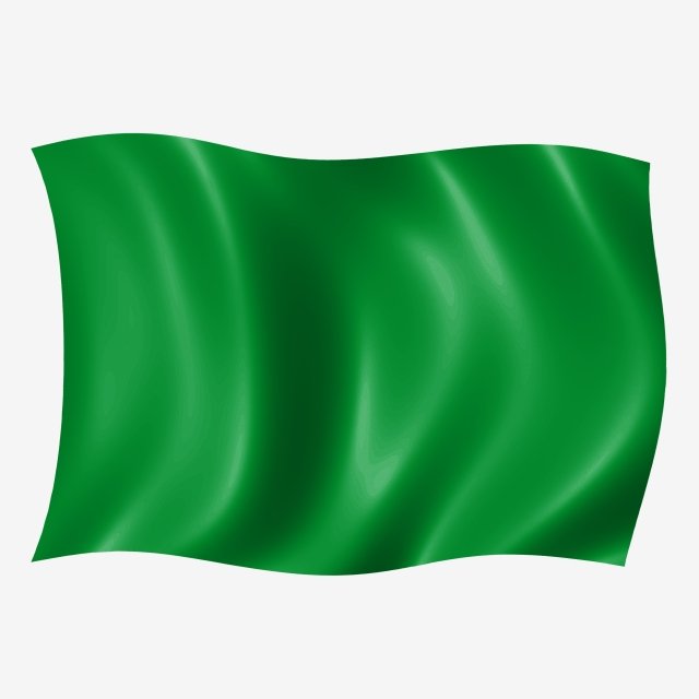 Зеленый флаг на белом фоне