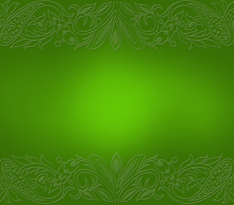 Зеленый фон с золотым орнаментом