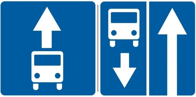 Знак автобуса на синем фоне