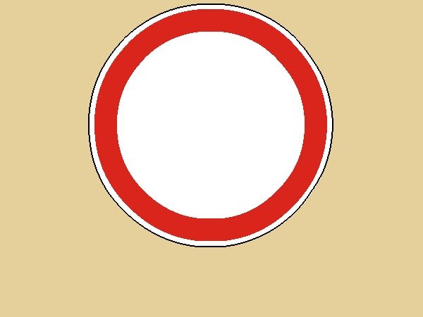 Знак дорожного движения красный круг на белом фоне