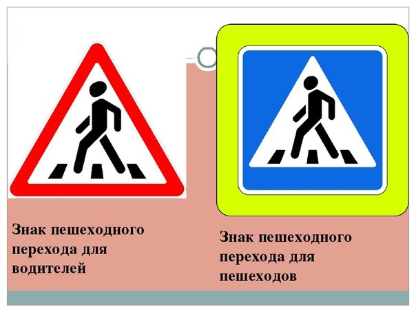 Знак пешеходный переход в красном треугольнике на желтом фоне
