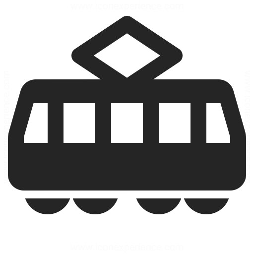 Знак трамвай на белом фоне