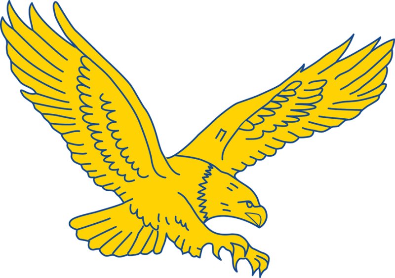 Герб желтый орел на синем фоне