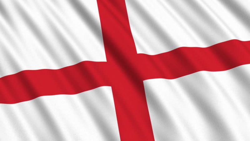 Английский флаг красный крест на белом фоне