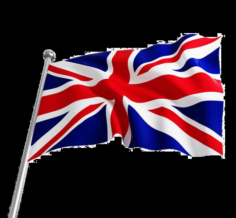 Английский флаг на белом фоне