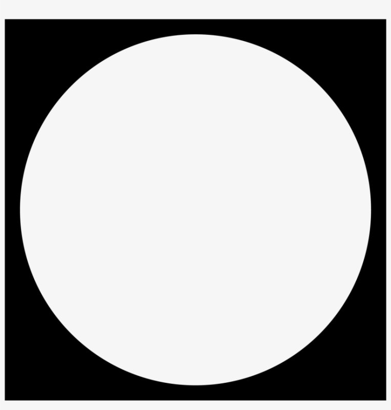 Белый круг с черной окантовкой на белом фоне