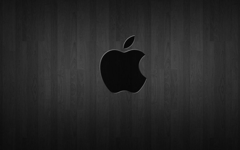Белый логотип apple на черном фоне