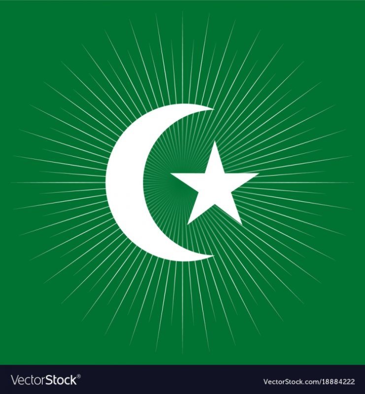 Мусульманский флаг полумесяц
