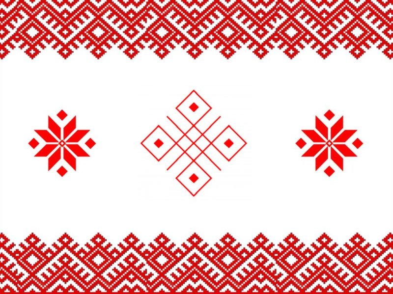 Белорусский узор на белом фоне