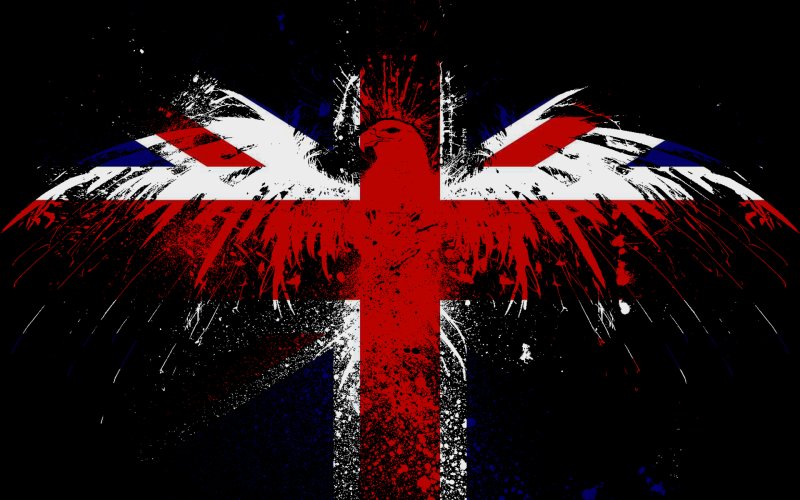 Британский флаг на черном фоне