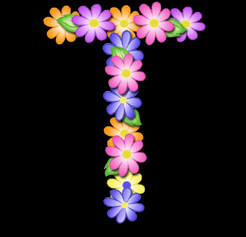 Буква на фоне цветов