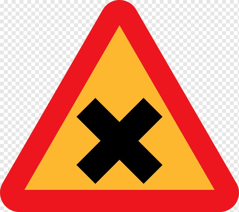 Дорожный знак желтый крест на сером фоне