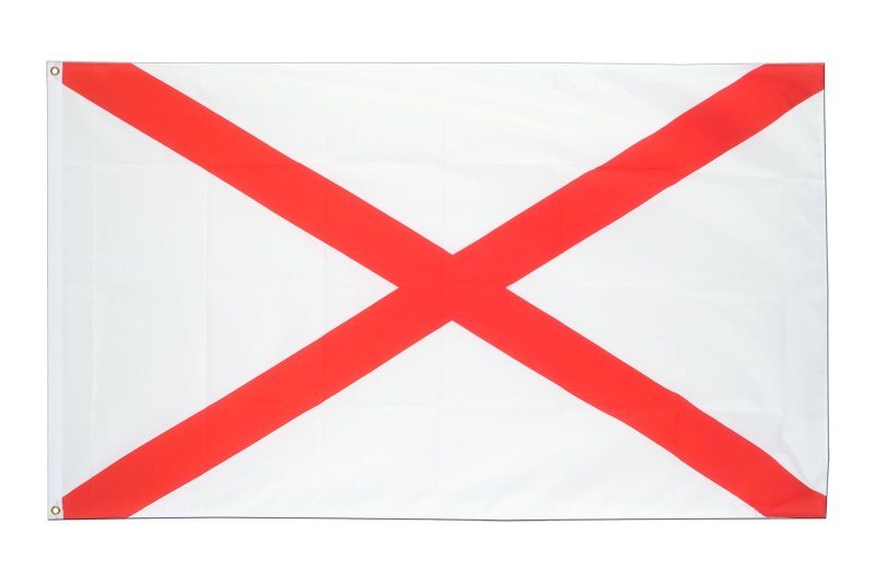 Флаг белый косой крест на красном фоне