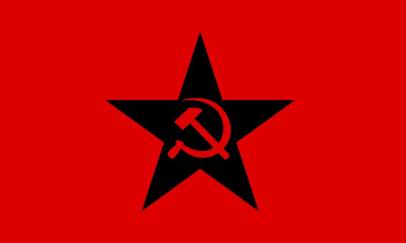 Флаг черная звезда на красном фоне