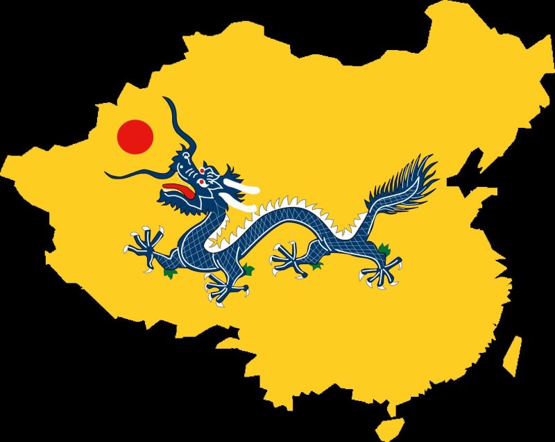 Флаг дракон на желтом фоне
