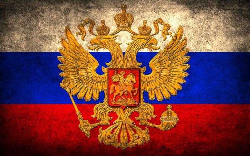 Флаг герб россии на красном фоне
