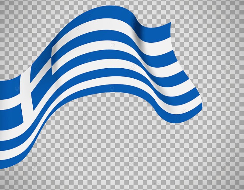Флаг греции на белом фоне
