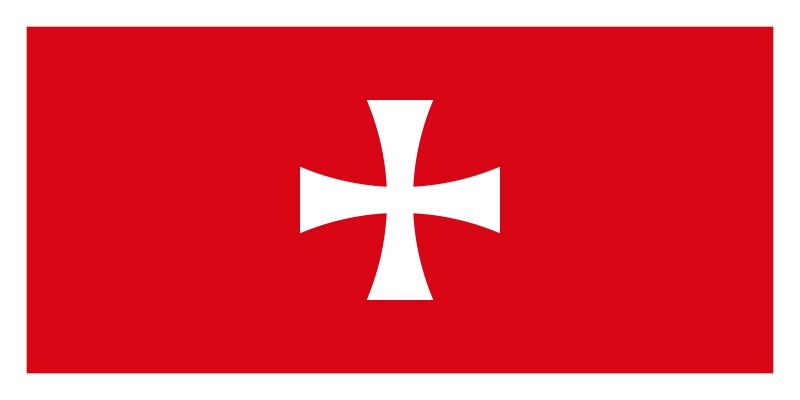 Флаг красный крест на белом фоне с орлом посередине