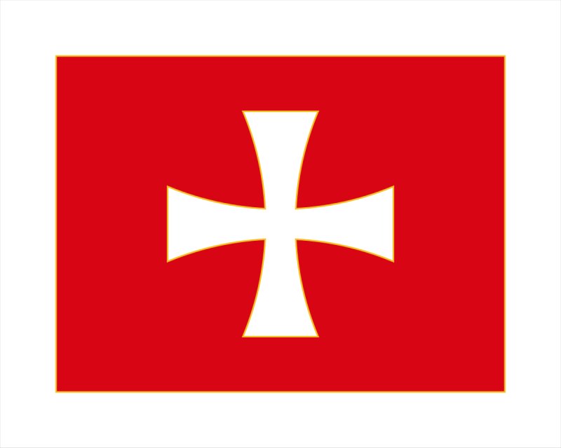 Флаг красный крестик на белом фоне