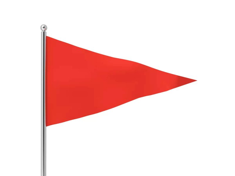 Флаг красный треугольник на белом фоне