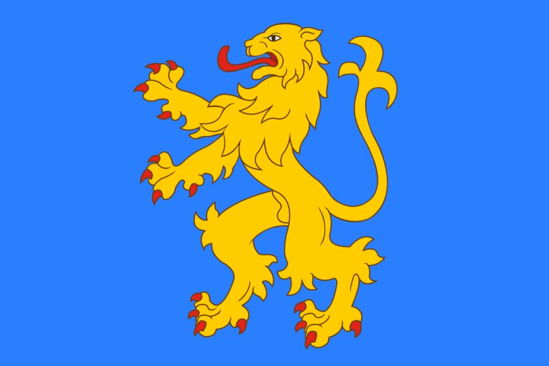 Флаг лев на голубом фоне