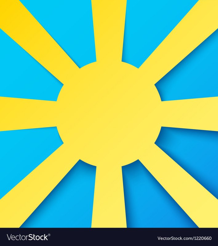 Флаг на голубом фоне желтые лучи