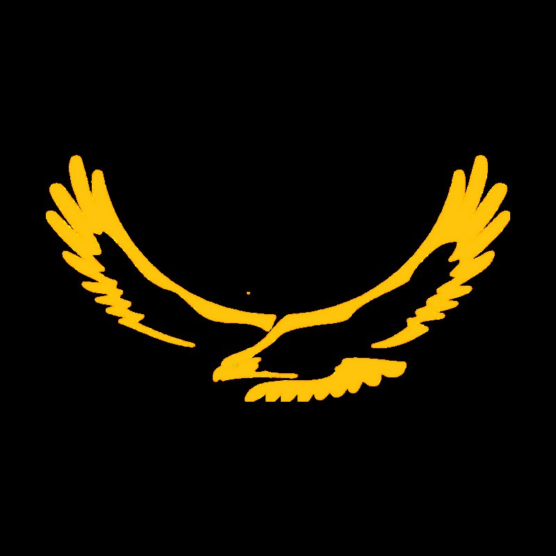 Флаг на голубом фоне желтый орел