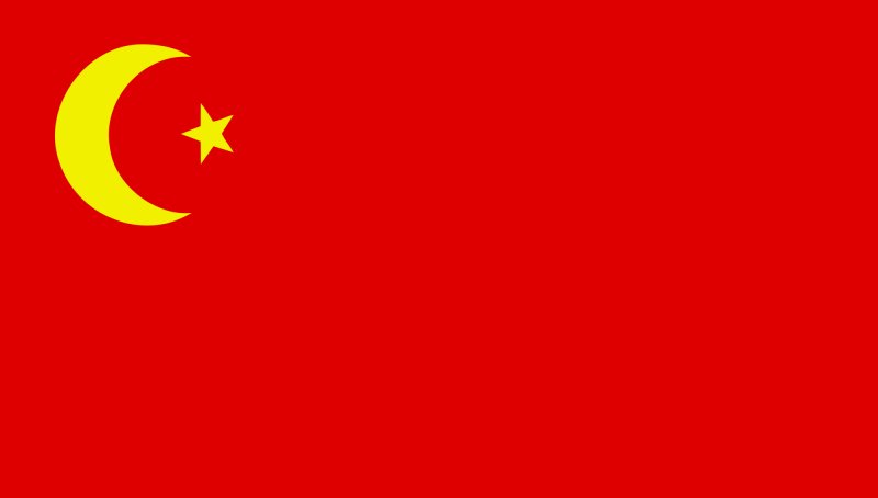 Флаг с полумесяцем на красном фоне