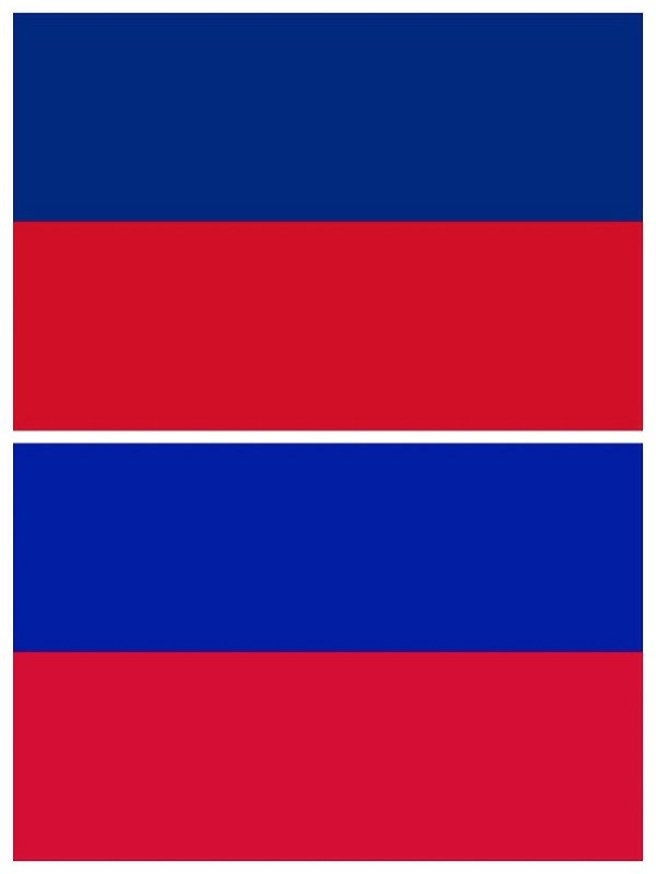 Флаг с синим квадратом и красным фоном