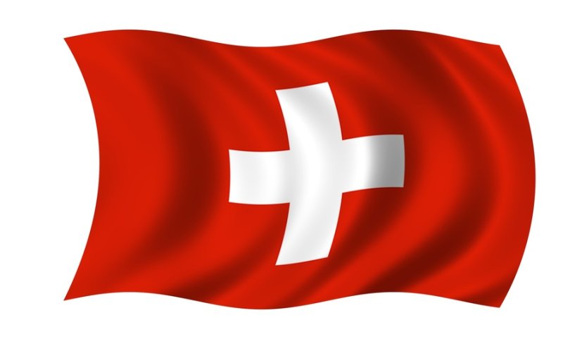 Флаг швейцарии на белом фоне