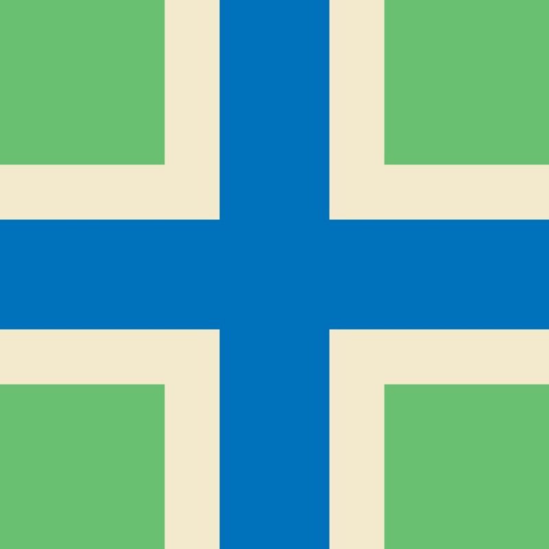 Флаг сине белый крест на зеленом фоне