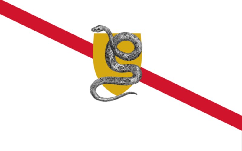 Флаг со змеей на желтом фоне