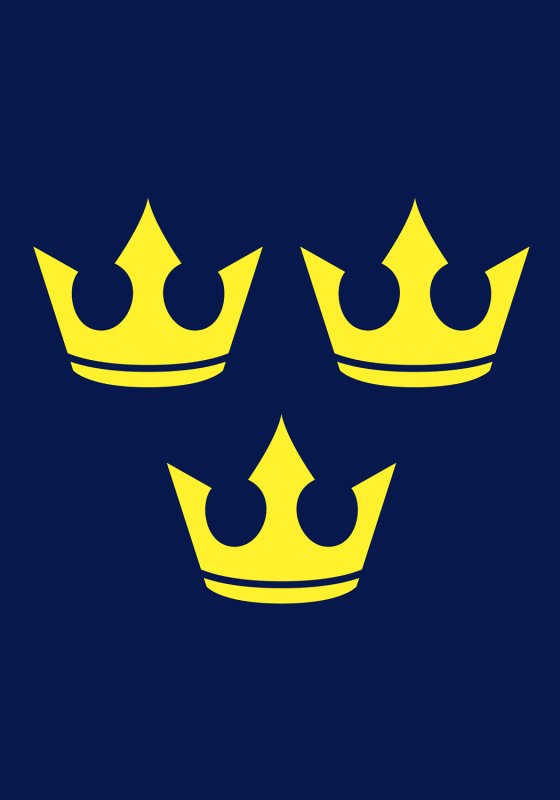 Флаг три короны на синем фоне