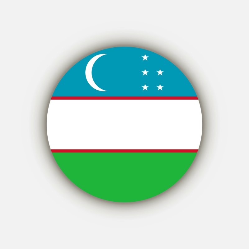Флаг узбекистана на белом фоне