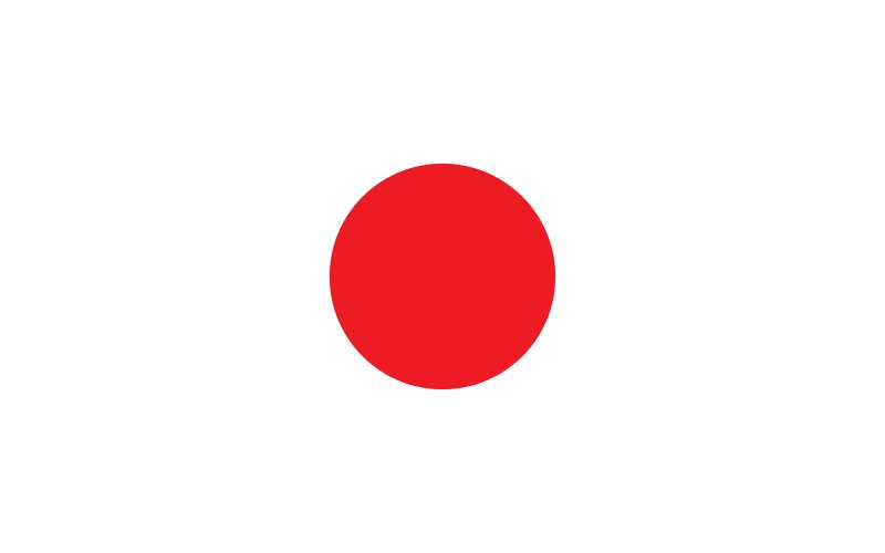 Флаг японии на белом фоне