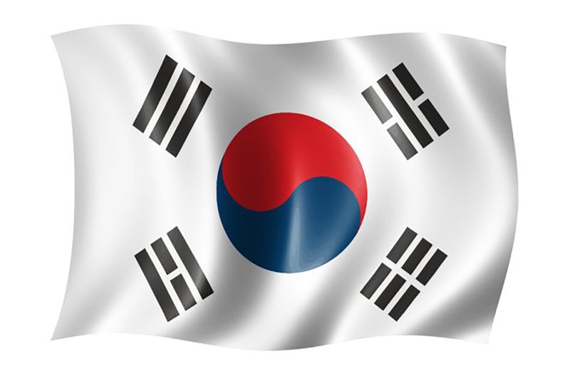 Флаг южной кореи на белом фоне