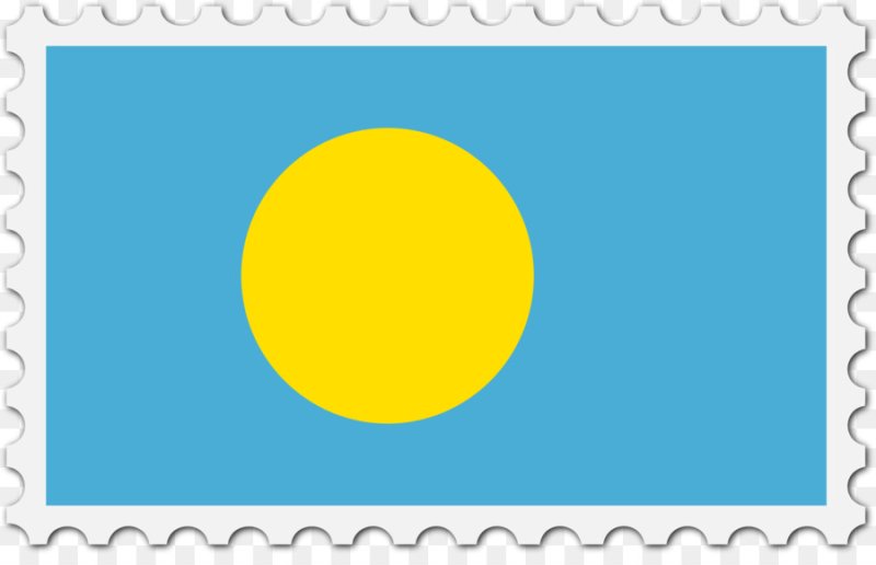 Флаг желтый круг на голубом фоне