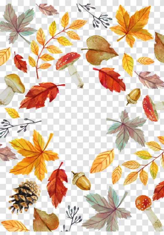 Фон акварель листья осень