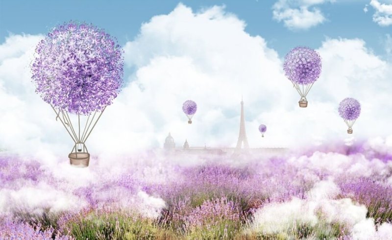 Фон фиолетовые воздушные шары