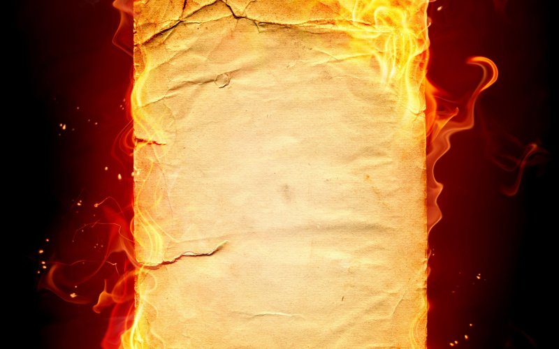 Фон горит бумага