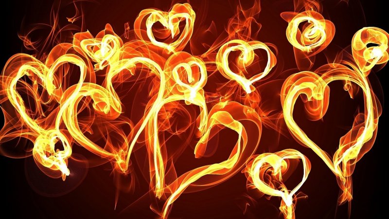 Фон огненное сердце